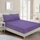 BYFT Home Design Queen Fitted Sheet (160 x 200 Cm) 2 Pillow Cover (50 x 80 Cm) All Around Elastic Pur Violet 100% Cotton- Set of 3