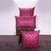 BYFT Orchard Cushion Cover 16 x 16 inch (Diagonal Checks Design - Fuchsia Pink) 40 x 40 cm Luxury Decorative Cushion Cover for Sofa, Bed &amp; Living Room- Set of 2 without inserts