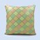 BYFT Orchard Cushion Cover 16 x 16 inch (Diagonal Checks Design - Yellow) 40 x 40 cm Luxury Decorative Cushion Cover for Sofa, Bed &amp; Living Room- Set of 2 without inserts