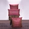 BYFT Orchard Cushion Cover 18 x 18 inch (Golden Checks Design - Fuchsia Pink) 45 x 45 cm Luxury Decorative Cushion Cover for Sofa, Bed &amp; Living Room- Set of 2 without inserts