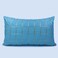 BYFT Orchard Cushion Cover 12 x 20 inch (Golden Checks Design - Blue) 30 x 50 cm Luxury Decorative Cushion Cover for Sofa, Bed &amp; Living Room- Set of 2 without inserts