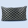 BYFT Orchard Cushion Cover 12 x 20 inch (Zig Zag Design - Black) 30 x 50 cm Luxury Decorative Cushion Cover for Sofa, Bed &amp; Living Room- Set of 2 without inserts