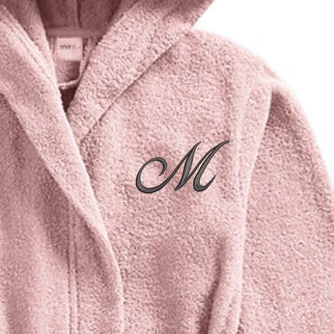 Daffodil Monogrammed Kids Bathrobe (112x113 Cm) 8 Year 400 Gsm Baby Pink Hooded Terry Cotton Set of 01 - Letter &quot;M