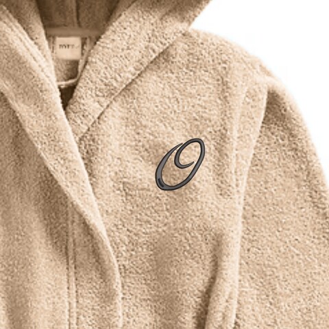 Daffodil Monogrammed Kids Bathrobe (108x104 Cm) 6 Year 400 Gsm Beige Hooded Terry Cotton Set of 01 - Letter &quot;O