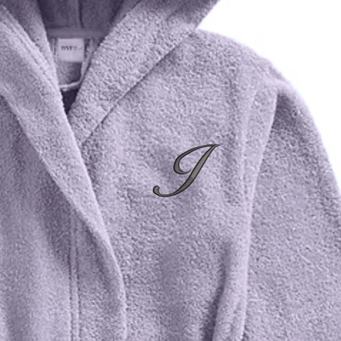 Daffodil Monogrammed Kids Bathrobe (112x113 Cm) 8 Year 400 Gsm Lilac Hooded Terry Cotton Set of 01 - Letter &quot;I