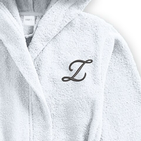 Daffodil Monogrammed Kids Bathrobe (125x133 Cm) 12 YEAR 400 Gsm White Hooded Terry Cotton Set of 01 - Letter &quot;Z