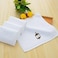 BYFT Iris Embroidered For You Face Towel 33 x 33 Cm 600 Gsm White 100% Cotton Ramadan Lantern - Arabian Design Gold Thread Set of 01