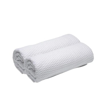 BYFT Home Bath Towel White 70 x 140 Cm 100% Cotton 650 Gsm Set of 02