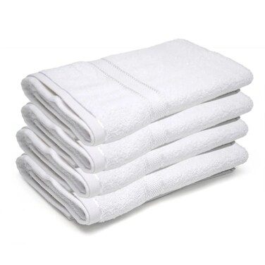 BYFT Home Bath Towel White 70 x 140 Cm 100% Cotton 500 Gsm Set of 04 - ART-BT009