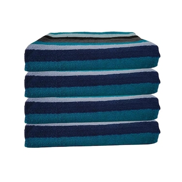 BYFT Home Bath Towel Blue 70 x 140 Cm 100% Cotton 550 Gsm Set of 04 - ART-BTYD003