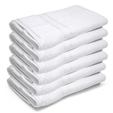 BYFT Home Bath Towel White 70 x 140 Cm 100% Cotton 500 Gsm Set of 06 - ART-BT009