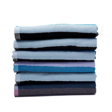 BYFT Home Bath Towel Blue 70 x 140 Cm 100% Cotton 550 Gsm Set of 06 - ART-BTYD003