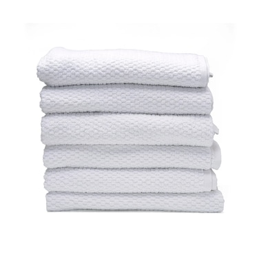 BYFT Home Bath Towel White 70 x 140 Cm 100% Cotton 650 Gsm Set of 06