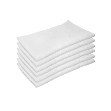 BYFT Home Hand Towel White 40 x 70 Cm 100% Cotton 500 Gsm Set of 06