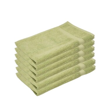 BYFT Home Hand Towel Green 40 x 70 Cm 100% Cotton 500 Gsm Set of 06