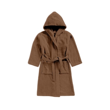 BYFT Daffodil Kids Bathrobe 105 x 125 Cm 12 Year 450 Gsm Toffee Hooded 100% Terry Cotton Set of 01