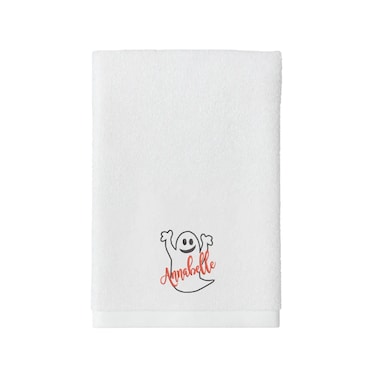 BYFT Iris Embroidered For You Hand Towel 50 x 80 Cm 600 Gsm White 100% Cotton Halloween Ghost Anabelle Set of 01