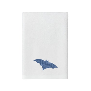 BYFT Iris Embroidered For You Hand Towel 50 x 80 Cm 600 Gsm White 100% Cotton Halloween Bat Blue Set of 01