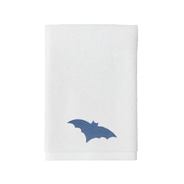 BYFT Iris Embroidered For You Bath Towel 70 x 140 Cm 600 Gsm White 100% Cotton Halloween Bat Blue Set of 01