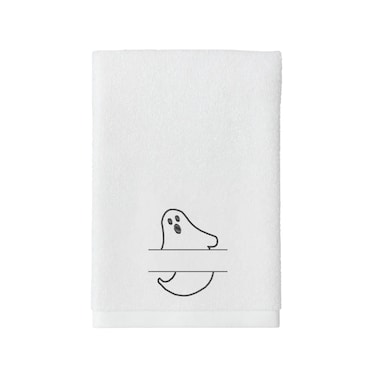 BYFT Iris Embroidered For You Hand Towel 50 x 80 Cm 600 Gsm White 100% Cotton Halloween Ghost Monogrammed Set of 01