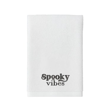 BYFT Iris Embroidered For You Bath Towel 70 x 140 Cm 600 Gsm White 100% Cotton Halloween Spooky Vibes Set of 01