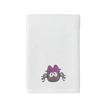 BYFT Iris Embroidered For You Hand Towel 50 x 80 Cm 600 Gsm White 100% Cotton Halloween Spider Set of 01