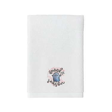 BYFT Iris Embroidered For You Hand Towel 50 x 80 Cm 600 Gsm White 100% Cotton Halloween Spooky Season Set of 01