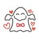 BYFT Iris Embroidered For You Hand Towel 50 x 80 Cm 600 Gsm White 100% Cotton Halloween Smiling Ghost Set of 01