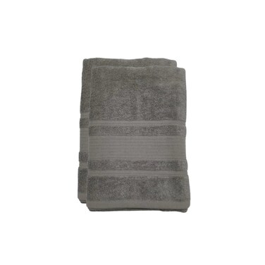 BYFT Home Aura (Grey) Premium Hand Towel (40 x 75 Cm - Set of 02) 100% Cotton Highly Absorbent, Hotel Quality Bath linen 550 Gsm