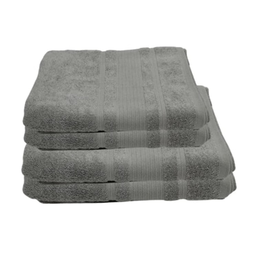 BYFT Home Aura (Grey) Premium Towel Set (Set of 04) 100% Cotton Highly Absorbent, Hotel Quality Bath linen 550 Gsm