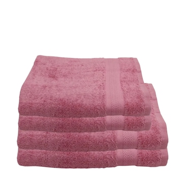 BYFT Home Essence (Pink) Premium Towel Set (Set of 04) 100% Cotton Highly Absorbent, Hotel Quality Bath linen 550 Gsm