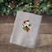 BYFT Iris Christmas Embroidered 50 x 80 Cm White Hand Towel - "Christmas Mouse in Wreath" Design 100% Cotton - Premium Holiday Collection