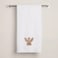 BYFT Iris Christmas Embroidered 70 x 140 Cm White Bath Towel - "Gingerbread Angel Cookie" Design 100% Cotton - Premium Holiday Collection
