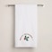BYFT Iris Christmas Embroidered 70 x 140 Cm White Bath Towel - "Merry Christmas Holly Wreath Arc" Design 100% Cotton - Premium Holiday Collection