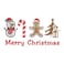 BYFT Iris Christmas Embroidered 50 x 80 Cm White Hand Towel - "Merry Christmas Icons (Snowman + Candy Cane + Gingerbread + Tree)" Design 100% Cotton - Premium Holiday Collection