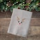 BYFT Iris Christmas Embroidered 50 x 80 Cm White Hand Towel - "Reindeer Face" Design 100% Cotton - Premium Holiday Collection