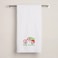 BYFT Iris Christmas Embroidered 70 x 140 Cm White Bath Towel - "Vintage Christmas Truck with Tree" Design 100% Cotton - Premium Holiday Collection