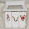 BYFT Iris Christmas Embroidered Hand Towel Trio Set - 100% Cotton, 50 x 80 cm, White - "Snowman, Reindeer Face &amp; Candy Cane with Bow" Design (Set of 3)