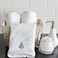 BYFT Iris Christmas Embroidered Hand Towel Trio Set - 100% Cotton, 50 x 80 cm, White - "Snowman, Santacluse &amp; Christmas Tree" Design (Set of 3)