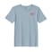 BYFT Threads Medium Baby Blue Polycotton T-Shirt - Christmas "Believe" Embroidered Design, Premium Holiday Collection