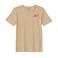 BYFT Threads Large Beige Polycotton T-Shirt - Christmas "Believe" Embroidered Design, Premium Holiday Collection