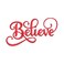 BYFT Threads Large Black Polycotton T-Shirt - Christmas "Believe" Embroidered Design, Premium Holiday Collection