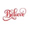 BYFT Threads Medium Grey Polycotton T-Shirt - Christmas "Believe" Embroidered Design, Premium Holiday Collection