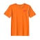 BYFT Threads Large Orange Polycotton T-Shirt - Christmas "Believe" Embroidered Design, Premium Holiday Collection