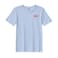BYFT Threads Large Sky Blue Polycotton T-Shirt - Christmas "Believe" Embroidered Design, Premium Holiday Collection