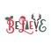 BYFT Threads Medium Black Polycotton T-Shirt - Christmas "Believe Christmas Ornaments" Embroidered Design, Premium Holiday Collection