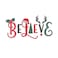 BYFT Threads XL Black Polycotton T-Shirt - Christmas "Believe Christmas Ornaments" Embroidered Design, Premium Holiday Collection