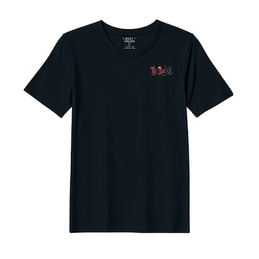 BYFT Threads XL Black Polycotton T-Shirt - Christmas "Believe Christmas Ornaments" Embroidered Design, Premium Holiday Collection