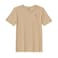 BYFT Threads XXL Beige Polycotton T-Shirt - Christmas "Candy Cane with Bow" Embroidered Design, Premium Holiday Collection