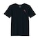 BYFT Threads Large Black Polycotton T-Shirt - Christmas "Candy Cane with Bow" Embroidered Design, Premium Holiday Collection